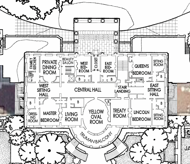 the West Wing of the White House floor plan The