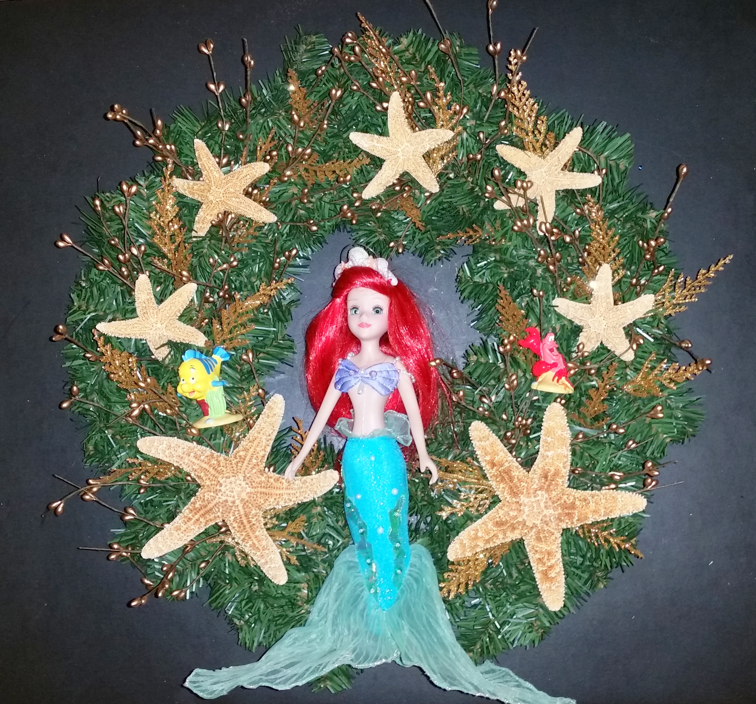 Using Christmas Disney themed wreaths for decorations