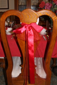 Queen of Hearts Party chair bow