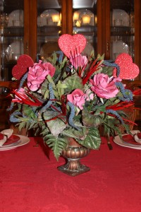 Queen of Hearts Party floral centerpiece