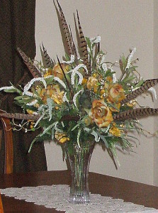 Dining room floral arrangement - fall