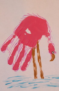 Zoo hand print - flamingo