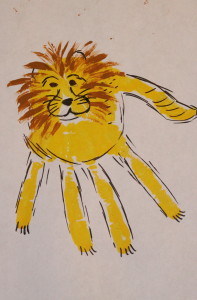 Zoo hand prints - lion