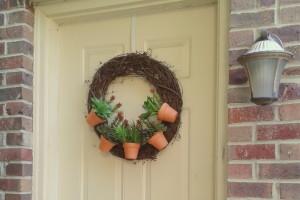 Flower Pot Wreath - hung on back door