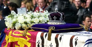 Queen Elizabeth, the Queen Mother crown at funeral