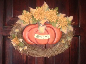 Front door autumn wreath