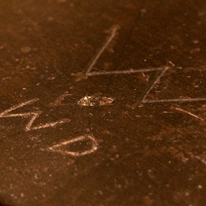 Walt's school desk - carved initials