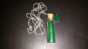 St. Patrick Day bottle necklace