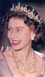 Queen Alexandera's Dagmar Necklace  - Queen Elizabeth wearing