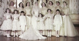 Grace Kelly with her bridesmaids