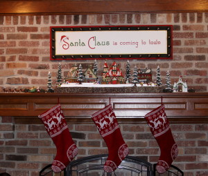 2012 Christmas  Family room fireplace mantel