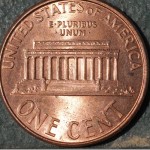 Lincoln Memorial on a penny