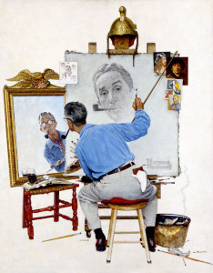 Norman Rockwell - Triple-self portrait