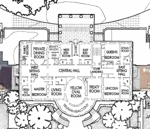 White House - floor plan - second floor