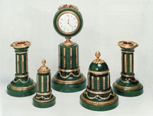 Faberege jade desk set