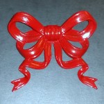 Button Craft - bow - red paint
