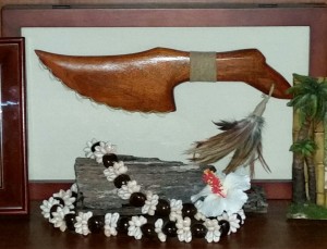 Hawaiian weapon and lei