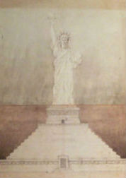 Bartholdi original sketch of the Statue of Liberty circa 1880