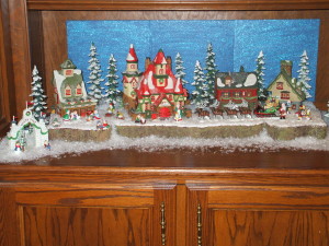2011 Christmas North Pole Village with background