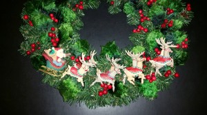Hallmark Santa sleigh and reindeer ornaments 1
