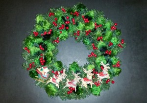 Hallmark Santa sleigh and reindeer ornaments
