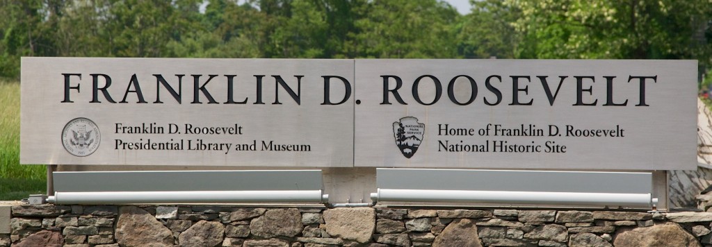 FDR National Historic Site sign
