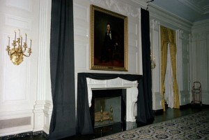 JFK funeral - White House interior draped in black