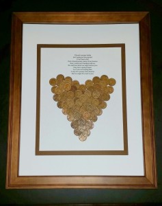 Penny heart and poem