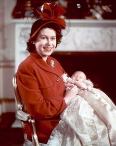 1948 -  Princess Elizabeth with her first baby Prince Charles at Christening 1