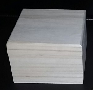 square wooden box - papered