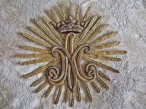 Marie Antoinette royal monogram - goldwork