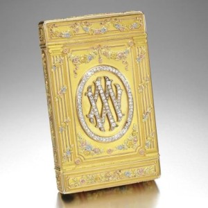 Tsar Nicholas II royal monogram on Fabergé cigarette box