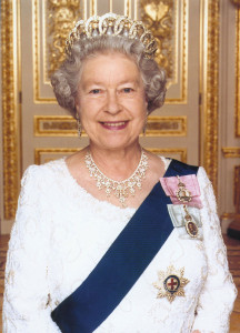 Queen Elizabeth wearing Royal Family Orders